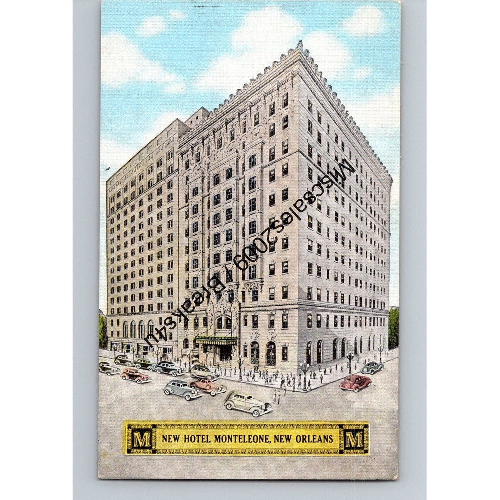 Vintage Linen E.C. Kropp Co. Postcard New Hotel Monleleone New Orleans